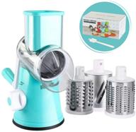 🧀 cambom manual rotary cheese grater - round mandoline slicer with powerful suction base, vegetable slicer nut grinder cheese shredder with cleaning brush logo