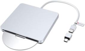 img 4 attached to Ультратонкий внешний DVD-привод USB C Type-c для Mac и ноутбука - универсальный CD RW DVD RW Superdrive и устройство для копирования дисков