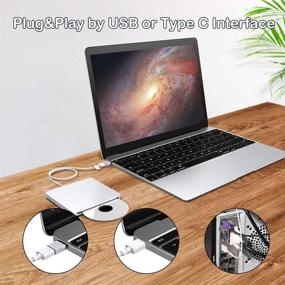 img 1 attached to Ультратонкий внешний DVD-привод USB C Type-c для Mac и ноутбука - универсальный CD RW DVD RW Superdrive и устройство для копирования дисков