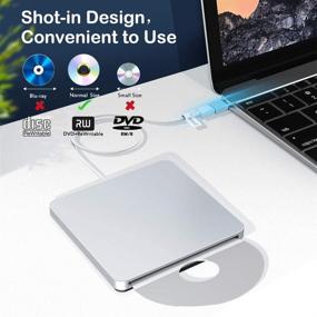 img 3 attached to Ультратонкий внешний DVD-привод USB C Type-c для Mac и ноутбука - универсальный CD RW DVD RW Superdrive и устройство для копирования дисков