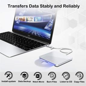 img 2 attached to Ultra Slim USB C Type-c External DVD Drive for Mac & Laptop - Versatile CD RW DVD RW Superdrive and Disc Duplicator