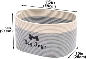 img 2 attached to Xbopetda Dog Toy Basket - Cotton Rope Storage Bin with Pet Toy Organizer Box - Ideal for Pet Clothes, Blankets, Treats - Gray/White