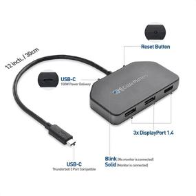 img 3 attached to Cable Matters Triple Monitor USB C Hub: 3X DisplayPort, 100W Charging for Windows - DisplayPort 1.4 & DSC 1.2 Enabled, 8K & 4K 120Hz HDR Support - Windows Compatible