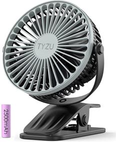 img 4 attached to TYZU 5 Inch Clip on Fan: Battery Operated 2500mAh, 3 Speeds, 360° Rotation - Compact Stroller, Desk, and Office Fan