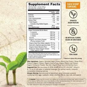 img 3 attached to Iron Vegan Athlete's Blend French Vanilla Plant Based Protein Powder: Low Carb Keto Friendly, 🏋️ Vegan, Non Dairy, Gluten-Free, Non-GMO - 22g of Organic & Plant Based Protein - 22 Servings