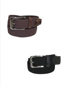 img 1 attached to 👔 Elevate Your Style with CTM Elastic Braided Stretch Silver Men's Accessories and Belts