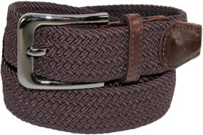 img 4 attached to 👔 Elevate Your Style with CTM Elastic Braided Stretch Silver Men's Accessories and Belts