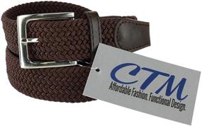 img 2 attached to 👔 Elevate Your Style with CTM Elastic Braided Stretch Silver Men's Accessories and Belts