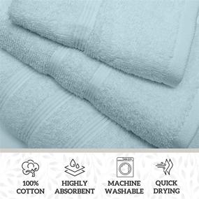 img 1 attached to 🛀 Premium 8-Piece Towel Set: 100% American Combed Cotton, Extra Absorbent, Super Soft - Includes 2 Extra Large Bath Towels, 2 Hand Towels, and 4 Washcloths (Teal)