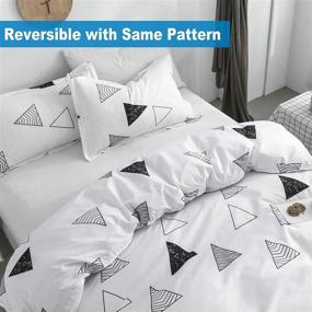 img 2 attached to Geometric Black White Twin Duvet Cover Set, 3-Piece Bedding Set with 1 Comforter Cover (No Insert) and 2 Pillowcases, Breathable Bed Set for Girls, Kids, and Teens