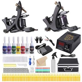 img 4 attached to 🖌️ HAWINK Complete Tattoo Kit for Beginners with Tattoo Power Supply, 7 Tattoo Ink Set, 50 Tattoo Needles, 2 Pro Tattoo Machines, and Tattoo Supplies - TK-HW2002