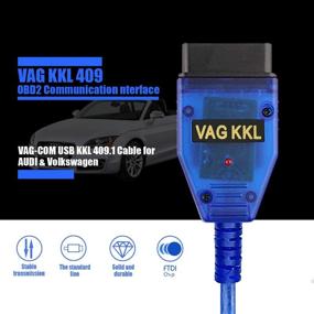img 3 attached to 🔌 Enhanced OBD2 Scanner Cable for VW Audi Skoda Seat Volkswagen: VAG-COM KKL 409.1 Support, 16-Pin Car Programming, OBD II Adapter Connector, Win XP/ WIN7 32bits Compatible
