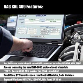 img 1 attached to 🔌 Enhanced OBD2 Scanner Cable for VW Audi Skoda Seat Volkswagen: VAG-COM KKL 409.1 Support, 16-Pin Car Programming, OBD II Adapter Connector, Win XP/ WIN7 32bits Compatible