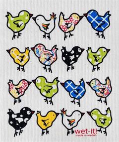 img 1 attached to 🐔 Wet-It! Swedish Dishcloth Set - Chickens Set 3: Enhance Your Kitchen with Superior Quality