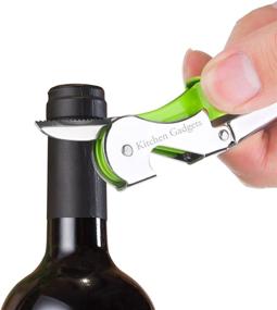 img 2 attached to 🍷 Открыватель для вина Waiters Corkscrew, 3 штуки - Профессиональный многофункциональный инструмент 3 в 1 с удобным одной рукой использованием - Двухскрепёлльный открыватель, нож для снятия фольги и открывашка - Прочный металлический дизайн.