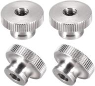 🔩 set of 4 m6 round knobs with 304 stainless steel, featuring knurled thumb nuts - by uxcell логотип