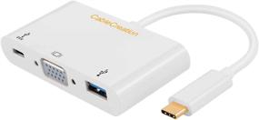img 4 attached to 💻 USB C to VGA Hub - CableCreation 3 in 1 Type C(Thunderbolt 3) to VGA, USB 3.0, USB C PD Converter - Compatible with MacBook Pro 2019, iPad Pro 2019, Surface Go, XPS, Galaxy S20, Hard Drive