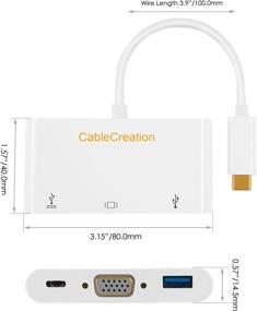 img 3 attached to 💻 USB C в VGA хаб - CableCreation 3 в 1 Тип C (Thunderbolt 3) в VGA, USB 3.0, USB C PD конвертер - Совместим с MacBook Pro 2019, iPad Pro 2019, Surface Go, XPS, Galaxy S20, Жесткий диск.