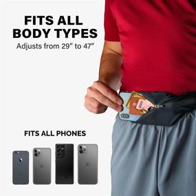 img 3 attached to Waterproof Slim Running Belt Waistband Pack for Women and Men - Fits iPhone 13, Max, 12 Pro, 11, XS, XR, X, 8 Plus, 7, 6 - Back Bay Runner’s Phone Belt