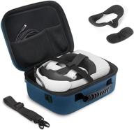 🔵 jsver carrying case for oculus quest 2: ultimate protection and travel convenience with elite strap accessories, hard shell storage case and shoulder strap – blue (quest 2 compatible) logo