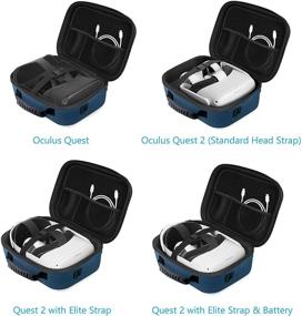img 3 attached to 🔵 JSVER Carrying Case for Oculus Quest 2: Ultimate Protection and Travel Convenience with Elite Strap Accessories, Hard Shell Storage Case and Shoulder Strap – Blue (Quest 2 Compatible)