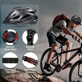 img 3 attached to 🚴 Premium Bike Helmet for Adults: Lightweight Cycling Helmet with Detachable Visor - Adjustable Size (L) 22-24 inches