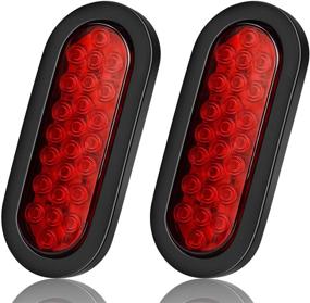 img 4 attached to 🚛 6 Inch Oval Trailer Lights - Ultra Bright Red 24LED Brake Turn Stop Marker Reverse Tail Lights for Boat Trailer Truck RV - Waterproof with Rubber Gaskets - DOT Certified - IP67 - Pack of 2
