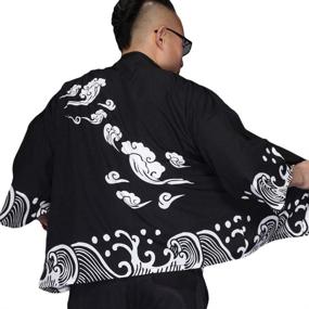 img 1 attached to ZooBoo Men Japanese Kimono Cardigan Men's Clothing