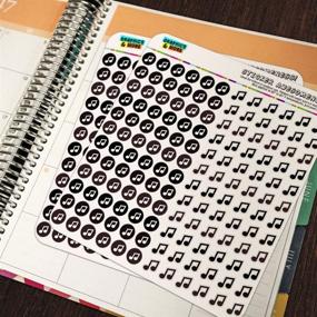 img 2 attached to Musical NotesDot Planner, Calendar, Scrapbooking, Crafting Stickers - Black/Gray - Opaque