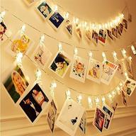 hisayee waterproof led photo string lights: battery-powered twinkle lights for hanging photos, cards, and artwork - perfect for weddings, christmas, and home decor (7.2 ft, warm white) логотип