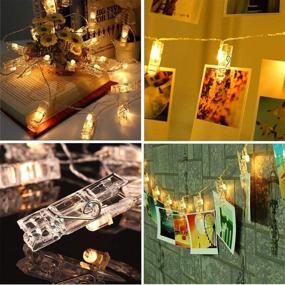 img 1 attached to HiSayee Waterproof LED Photo String Lights: Battery-Powered Twinkle Lights for Hanging Photos, Cards, and Artwork - Perfect for Weddings, Christmas, and Home Decor (7.2 Ft, Warm White)