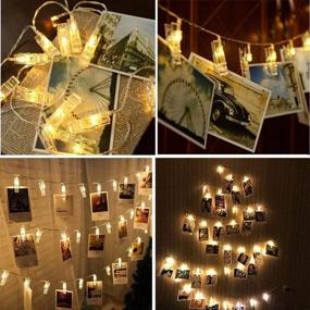 img 3 attached to HiSayee Waterproof LED Photo String Lights: Battery-Powered Twinkle Lights for Hanging Photos, Cards, and Artwork - Perfect for Weddings, Christmas, and Home Decor (7.2 Ft, Warm White)