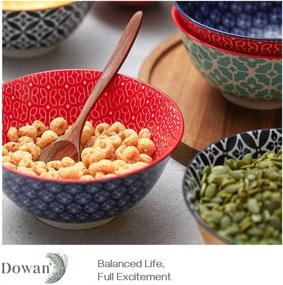 img 2 attached to 🍲 DOWAN Porcelain Cereal Bowls - Colorful Ounces