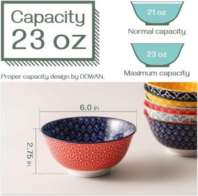 img 3 attached to 🍲 DOWAN Porcelain Cereal Bowls - Colorful Ounces