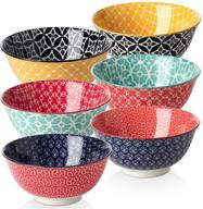 🍲 dowan porcelain cereal bowls - colorful ounces logo