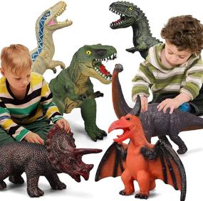 img 4 attached to Dinosaur Toddlers Jurassic Triceratops Lovers: A Delightful Toy for Little Paleontologists