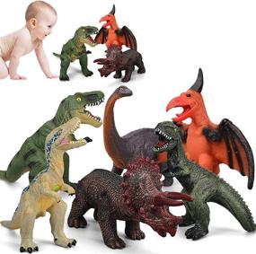 img 3 attached to Dinosaur Toddlers Jurassic Triceratops Lovers: A Delightful Toy for Little Paleontologists