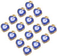 💯 100 pieces of mengyatege 8x7mm mini alloy enamel heart shape evil eye beads charms pendants for diy bracelets, necklaces, and jewelry accessories logo