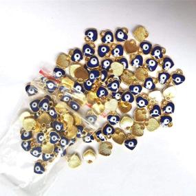 img 1 attached to 💯 100 Pieces of Mengyatege 8x7mm Mini Alloy Enamel Heart Shape Evil Eye Beads Charms Pendants for DIY Bracelets, Necklaces, and Jewelry Accessories