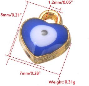 img 3 attached to 💯 100 Pieces of Mengyatege 8x7mm Mini Alloy Enamel Heart Shape Evil Eye Beads Charms Pendants for DIY Bracelets, Necklaces, and Jewelry Accessories