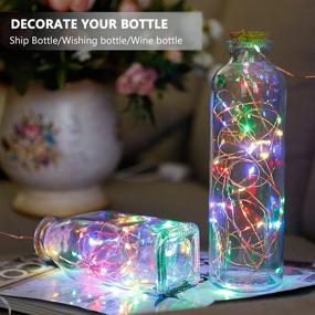 img 1 attached to 🔮 ASOONYUM 20-Pack Multicolor Battery Operated Fairy Lights for Aesthetic Bedroom: Indoor Firefly LED String Lights for Dorm, Indie Room, DIY Decor, Wine Bottles - Waterproof Copper Wire 7 Feet 20 LEDs