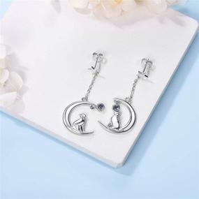 img 2 attached to 925 Sterling Silver Hypoallergenic Cat Stud Earrings for Women & Girls - Adorable Animal Jewelry Gift for Kitten Lovers