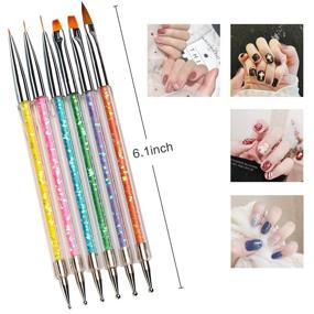 img 2 attached to 💅 iminoo 6PCS Nail Art Brushes: Dual Tip Nail Liner & Dotting Pen for Stunning DIY Nail Art Designs (Style A)