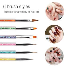 img 3 attached to 💅 iminoo 6PCS Nail Art Brushes: Dual Tip Nail Liner & Dotting Pen for Stunning DIY Nail Art Designs (Style A)