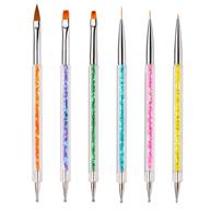 💅 iminoo 6pcs nail art brushes: dual tip nail liner & dotting pen for stunning diy nail art designs (style a) logo