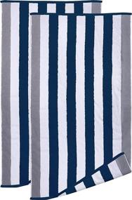 img 4 attached to Utopia Towels - Luxury Beach Towel, Extra Large Bath Sheet, 100% Ring Spun Cotton, 600 GSM, Ultra Absorbent, Super Soft & Fast Drying Towel Pack (2) in Navy-Grey