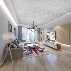 img 3 attached to 🔳 Transform Your Ceiling with Art3d Decorative Drop Ceiling Tile 2x2 Pack of 12pcs in Matt White - Easy Installation