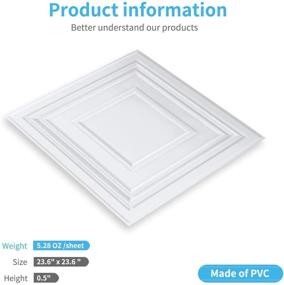 img 2 attached to 🔳 Transform Your Ceiling with Art3d Decorative Drop Ceiling Tile 2x2 Pack of 12pcs in Matt White - Easy Installation
