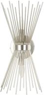 🌟 светильник rivet mid-century modern metal starburst wall sconce lamp от бренда amazon, отделка - полированная никель, комплект включает лампы, высота 17,5 дюймов. логотип