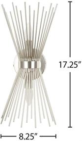 img 2 attached to 🌟 Светильник Rivet Mid-Century Modern Metal Starburst Wall Sconce Lamp от бренда Amazon, отделка - полированная никель, комплект включает лампы, высота 17,5 дюймов.